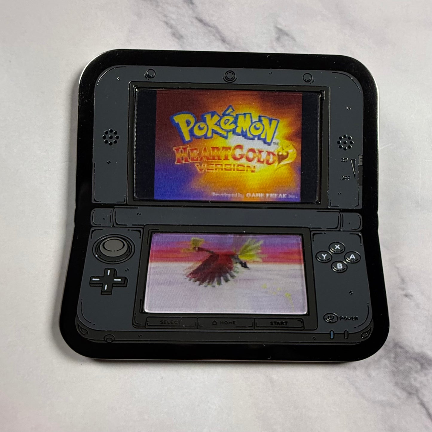 3DS Lenticular Pokemon Heart Gold Enamel Pin