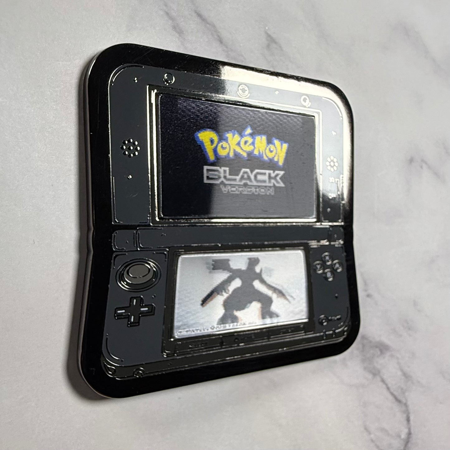 3DS Lenticular Pokemon Black Enamel Pin