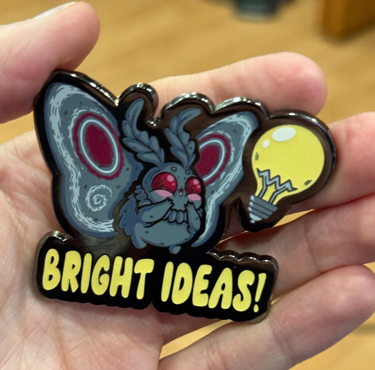 2.5" Chibi Mothman Bright Ideas Enamel Pin