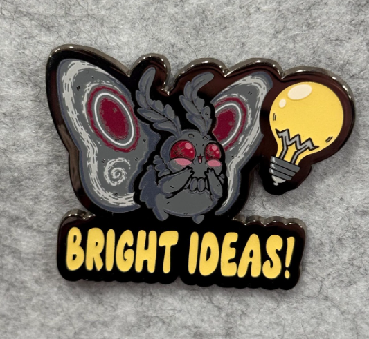 2.5" Chibi Mothman Bright Ideas Enamel Pin