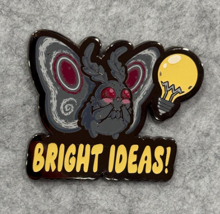 2.5" Chibi Mothman Bright Ideas Enamel Pin