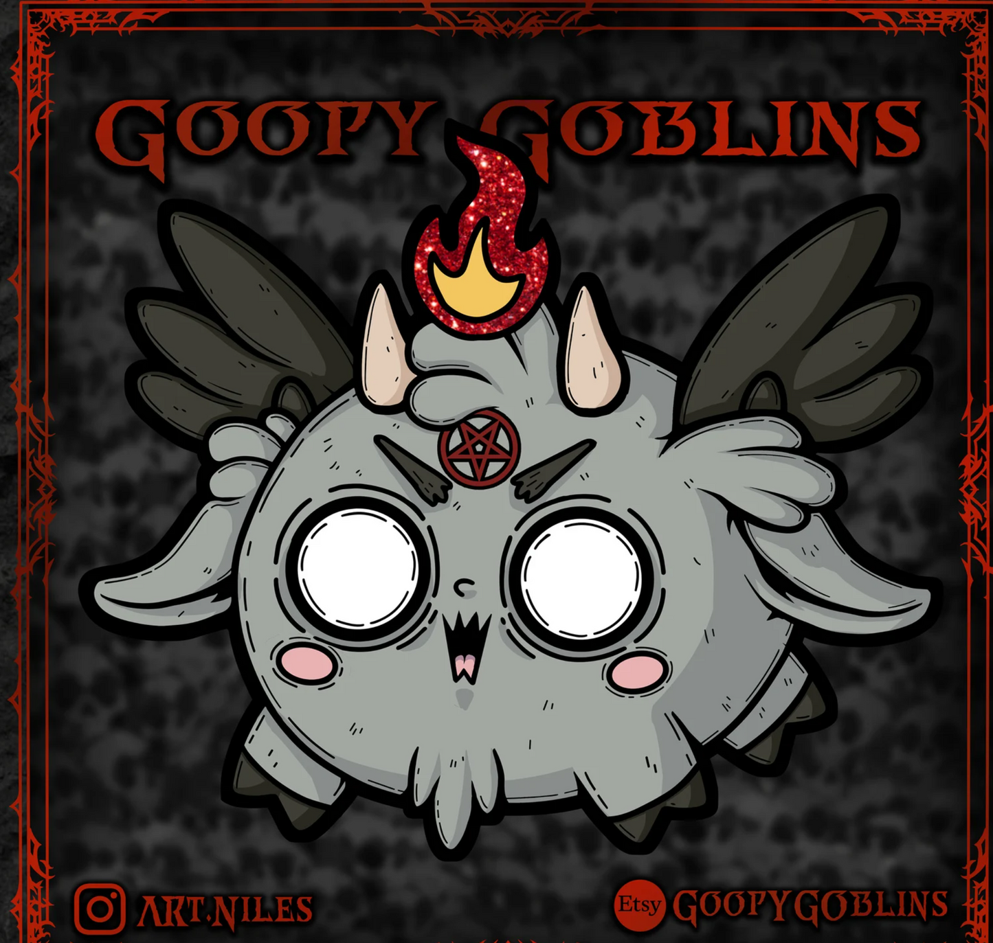 3" Chibi Baphomet Hard Enamel Pin