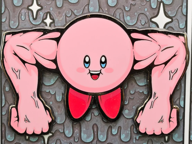 2.5" Shredded Kirby Hard Enamel Pin