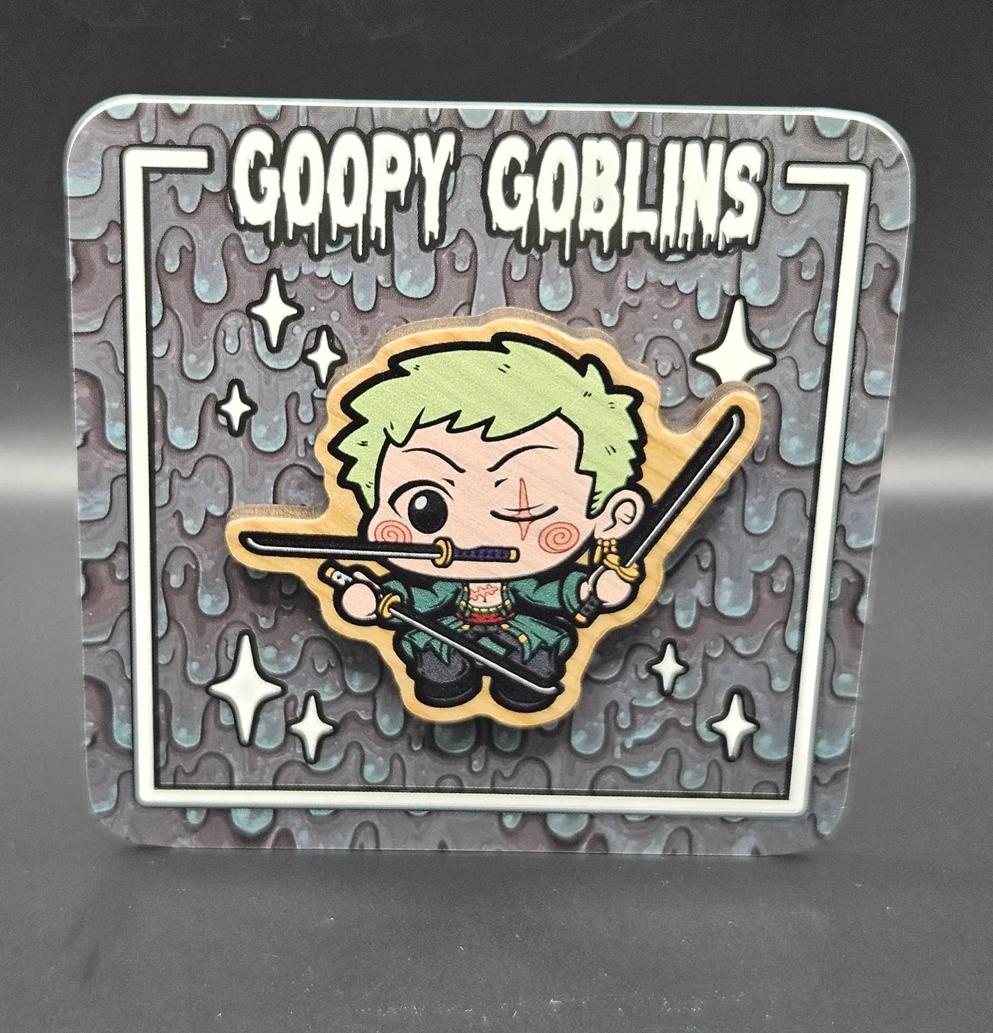 2" Chibi Zoro Wood Pin