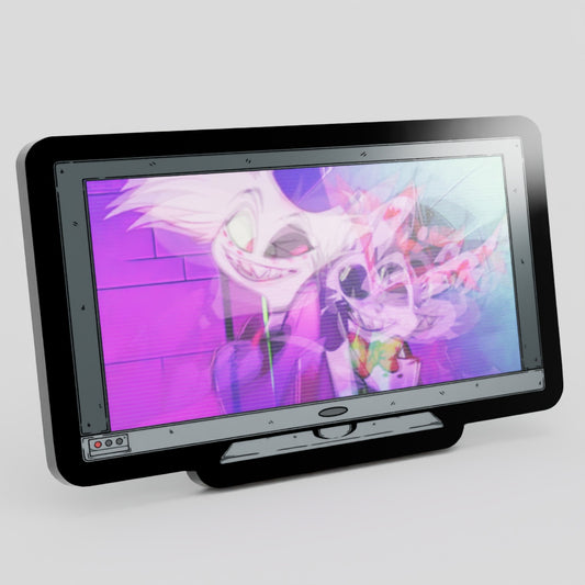 WS-Monitor Lenticular Monitor {Hazbin Hotel} Angel Dust and Husk Enamel Pin