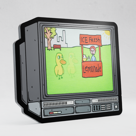 CRTV Lenticular Duck Walks to Lemonade Stand Pin