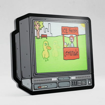 CRTV Lenticular Duck Walks to Lemonade Stand Pin
