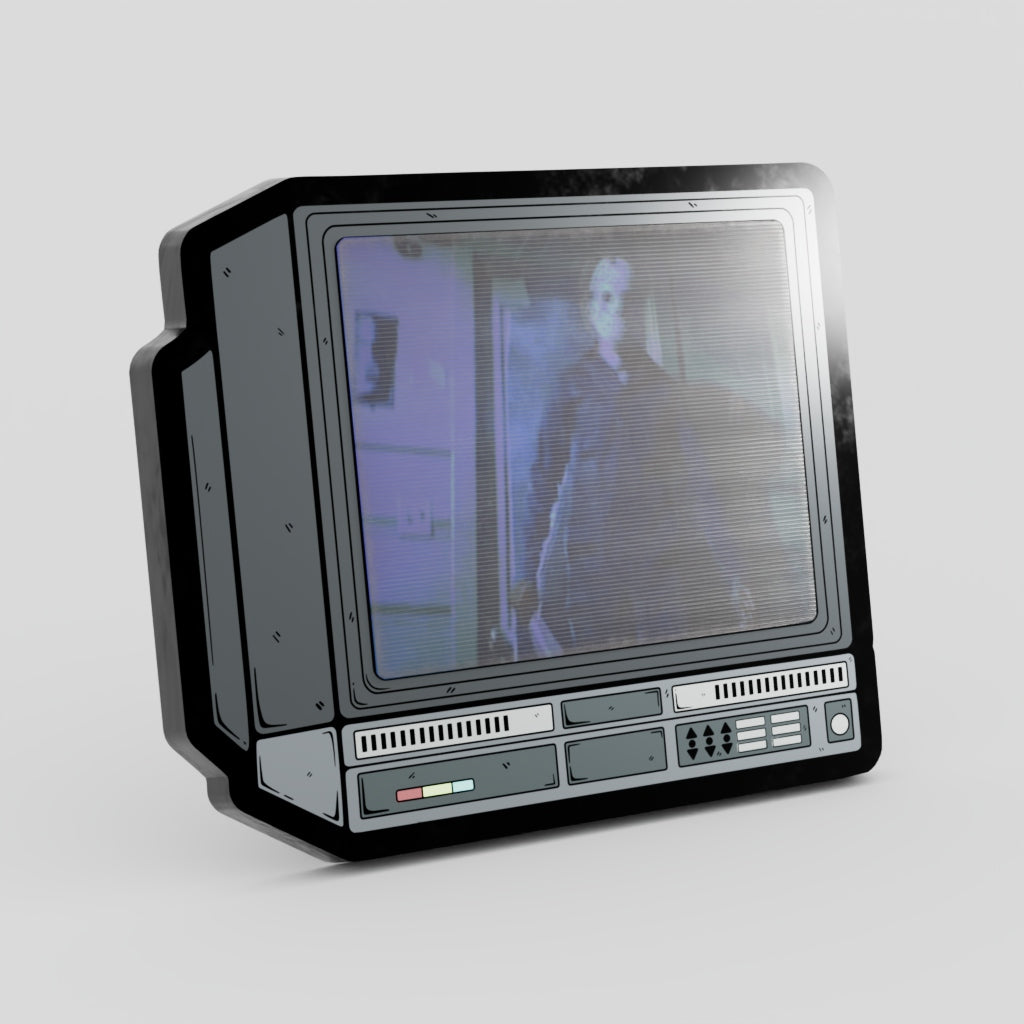 Jason Breaks Through Door Lenticular CRTV Pin