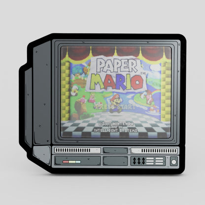 CRTV Lenticular Paper Mario Pin