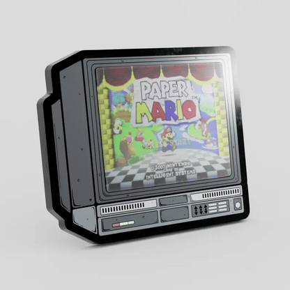 CRTV Lenticular Paper Mario Pin