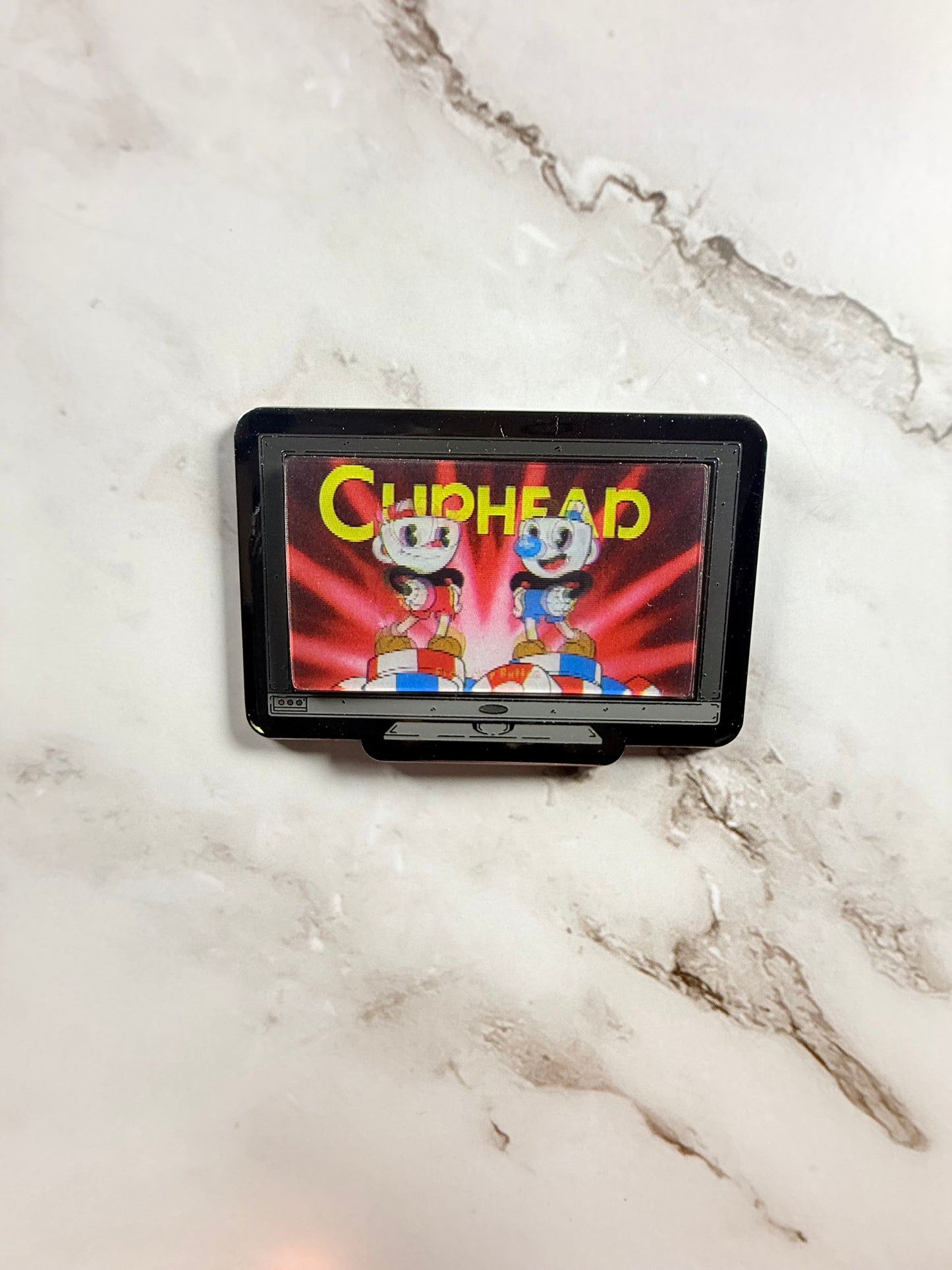 Monitor Lenticular Cuphead Enamel Pin