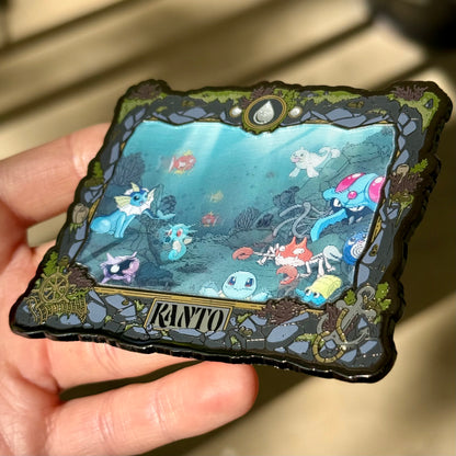 3.5" Lenticular Poke Aquarium Kanto Hard Enamel Pin