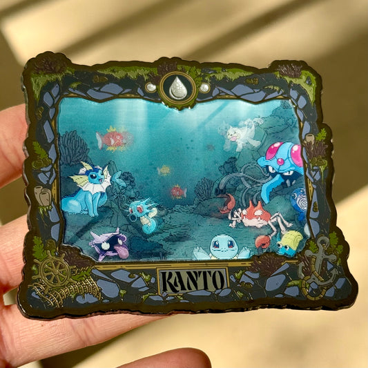 3.5" Lenticular Poke Aquarium Kanto Hard Enamel Pin