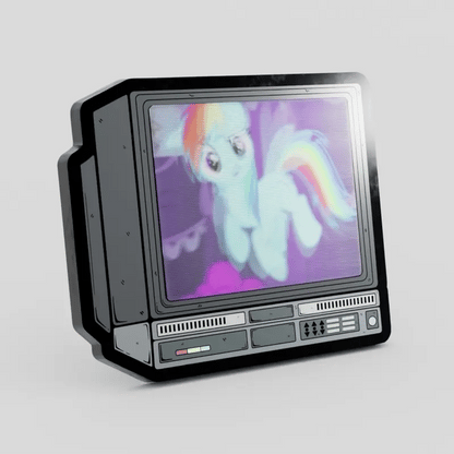 CRTV Lenticular Rainbow Dash Pin
