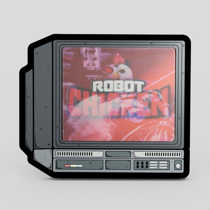 CRTV Lenticular Robot Chicken Pin