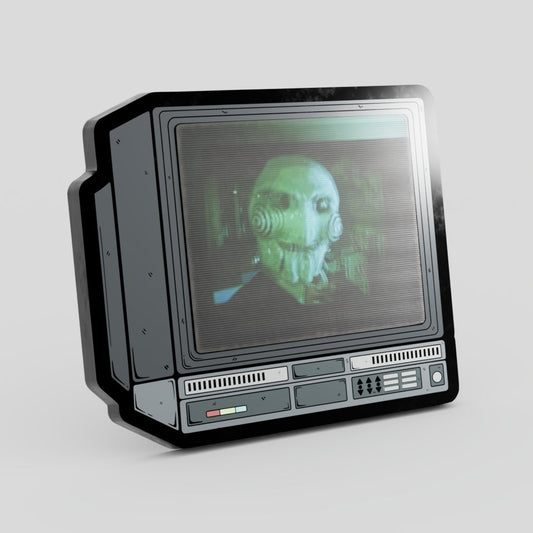 Lenticular CRTV Jig Saw Movie Hard Enamel Pin Horror Pin