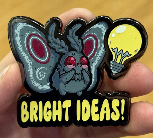 2.5" Chibi Mothman Bright Ideas Enamel Pin