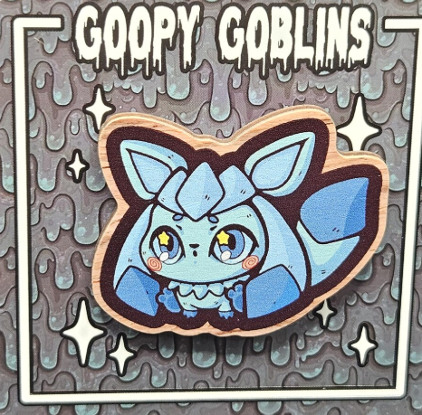 2" Chibi Eeveelutions Glaceon Wood Pin
