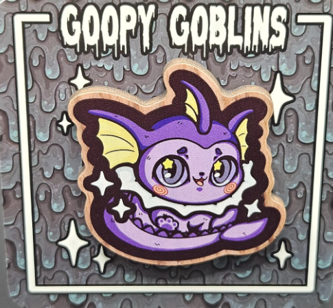2" Chibi Eeveelutions (Shiny) Vaporeon Wood Pin