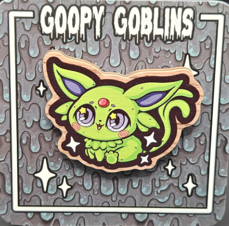 2" Chibi Eeveelutions (Shiny) Espeon Wood Pin