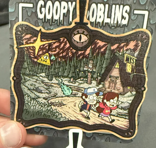 3" Gravity Falls Living Portrait Wood Pin