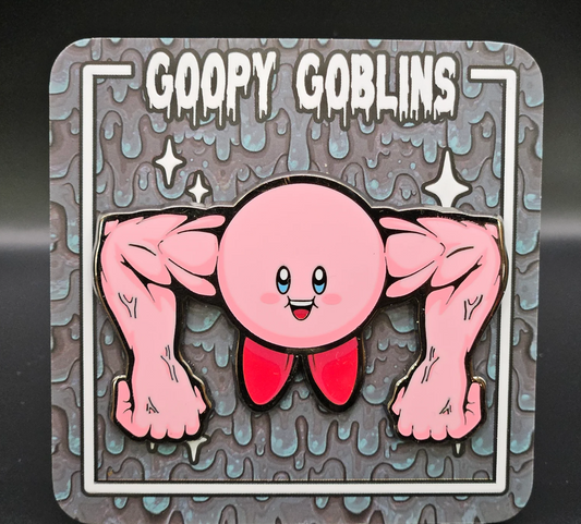 2.5" Shredded Kirby Hard Enamel Pin