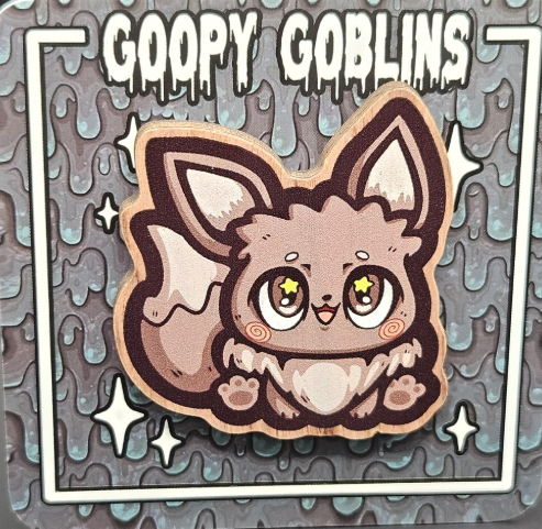2" Chibi Eeveelutions Eevee Wood Pin