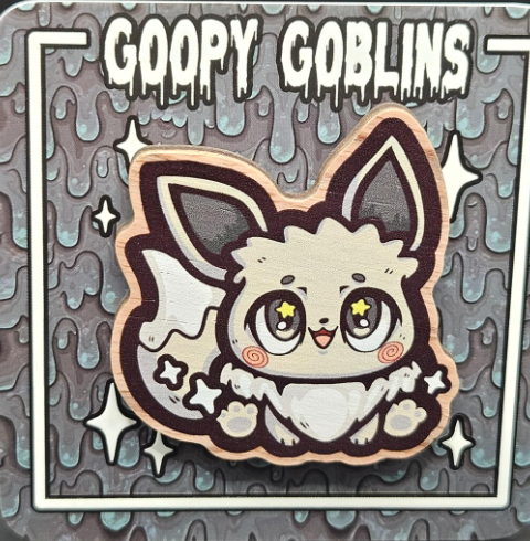 2" Chibi Eeveelutions (Shiny) Eevee Wood Pin