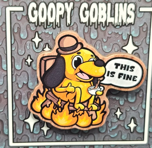 2" This Is Fine Wood Pin