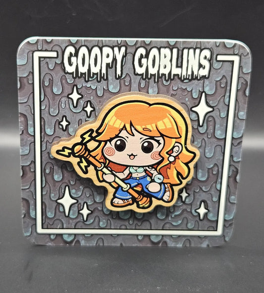 2" Chibi Nami Wood Pin