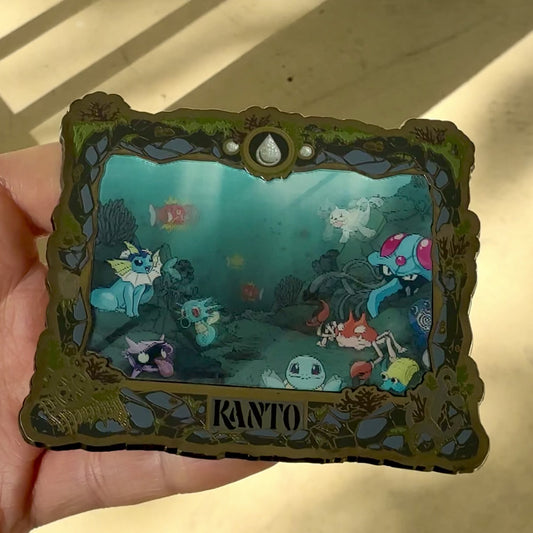 3.5" Lenticular Poke Aquarium Kanto Hard Enamel Pin