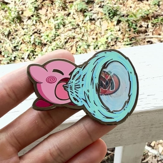 2.5" Lenticular Kirby Suction Hard Enamel Pin
